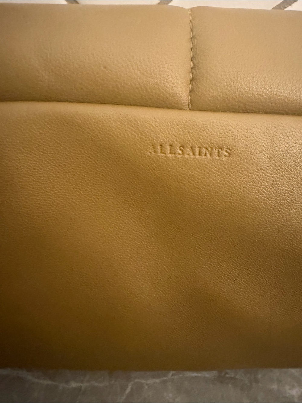 All Saints Ezra Quilted Leather Crossbody Bag in Mustard - Picture 4 of 11